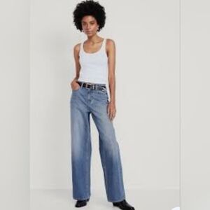 NWT. Old Navy Blue Wash Mid Rise Wide Leg Baggy Jeans